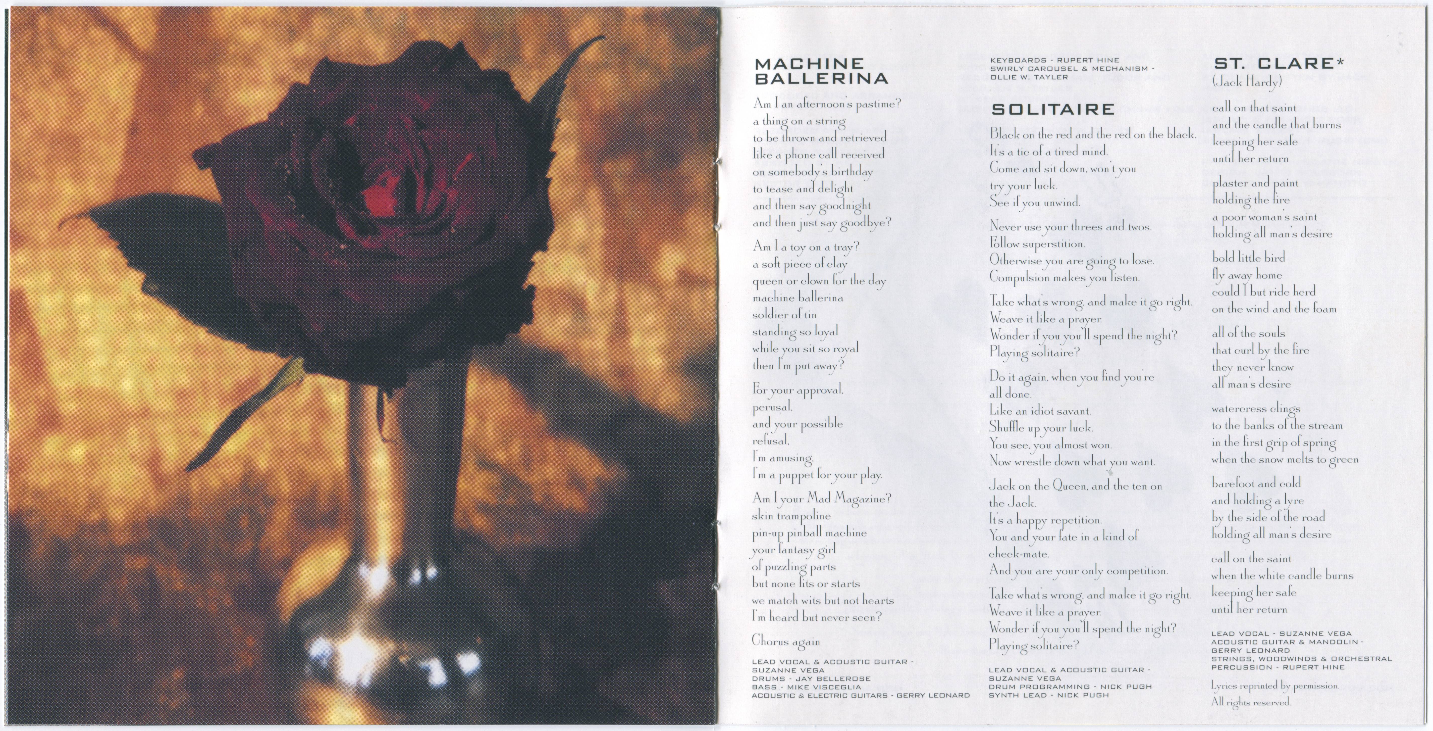 Suzanne Vega  Songs In Red And Gray : Booklet 4